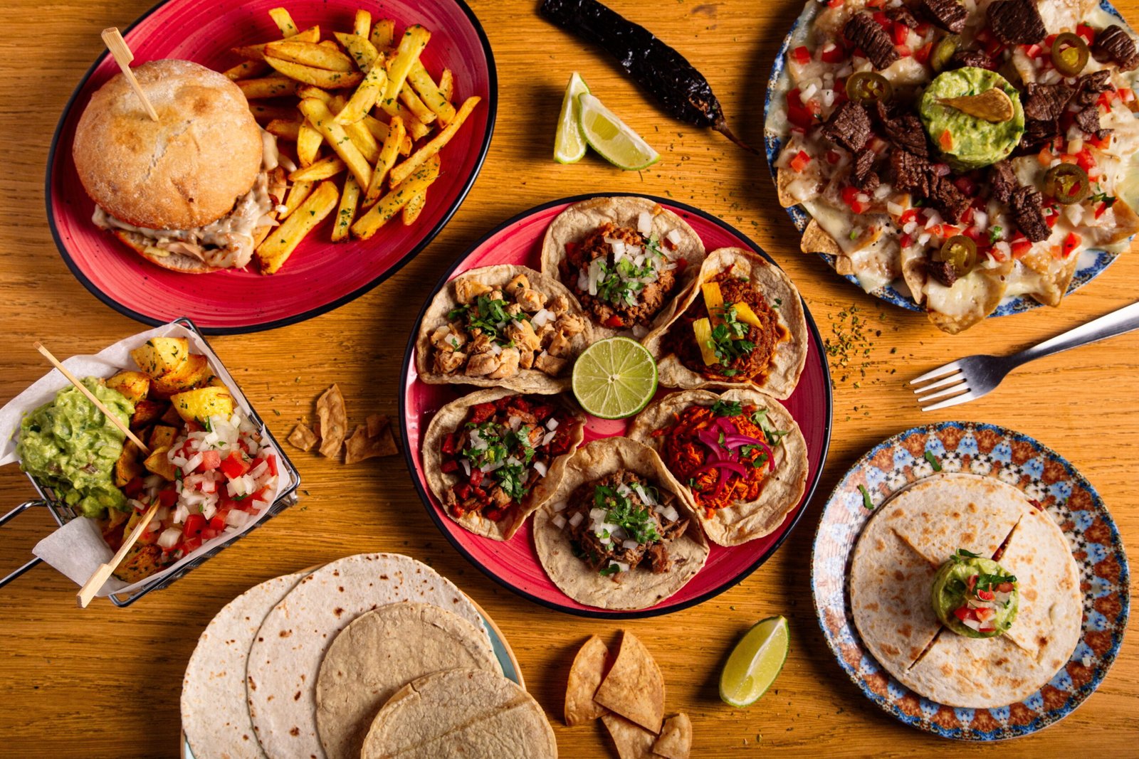 Traditional Mexican tacos with meat and sauce
